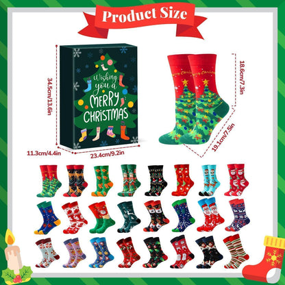 Socken Adventskalender 24 Paar Weihnachtssocken für Männer