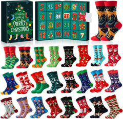 Socken Adventskalender mit 24 Weihnachtsmotiven - 2024