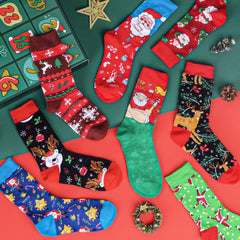 Socken Adventskalender mit 24 Weihnachtsmotiven - 2024