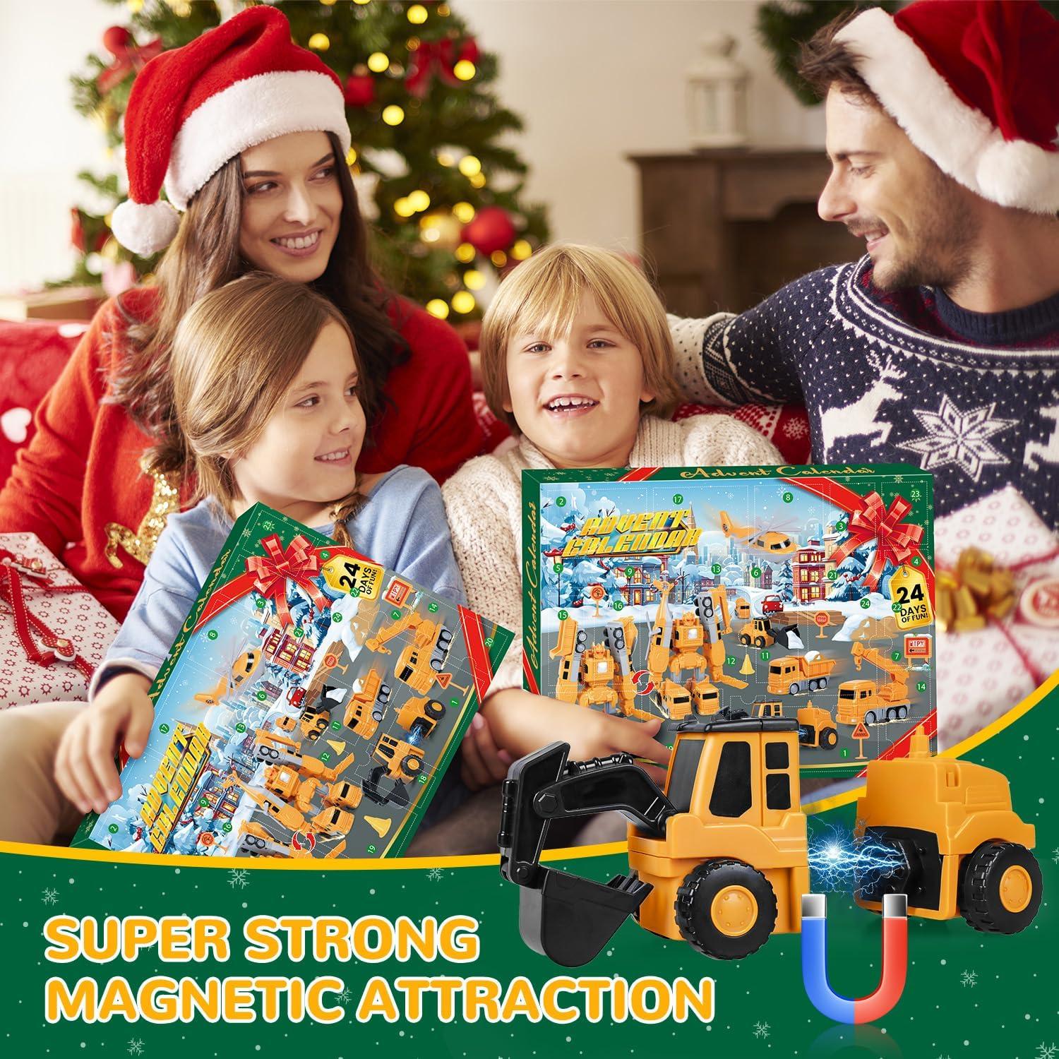 Adventskalender Autos 2024 Kinder Junge magnetisch Verformungs