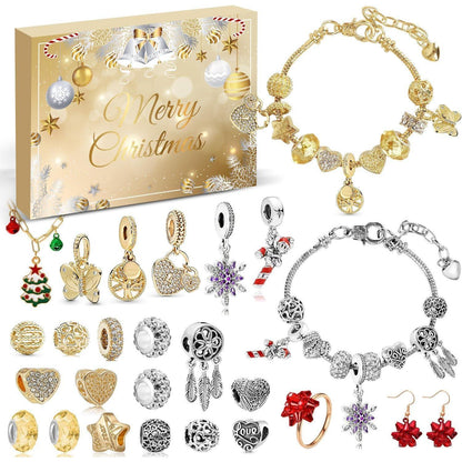 Adventskalender Schmuck 2024 Mädchen Frauen Gold Halskette