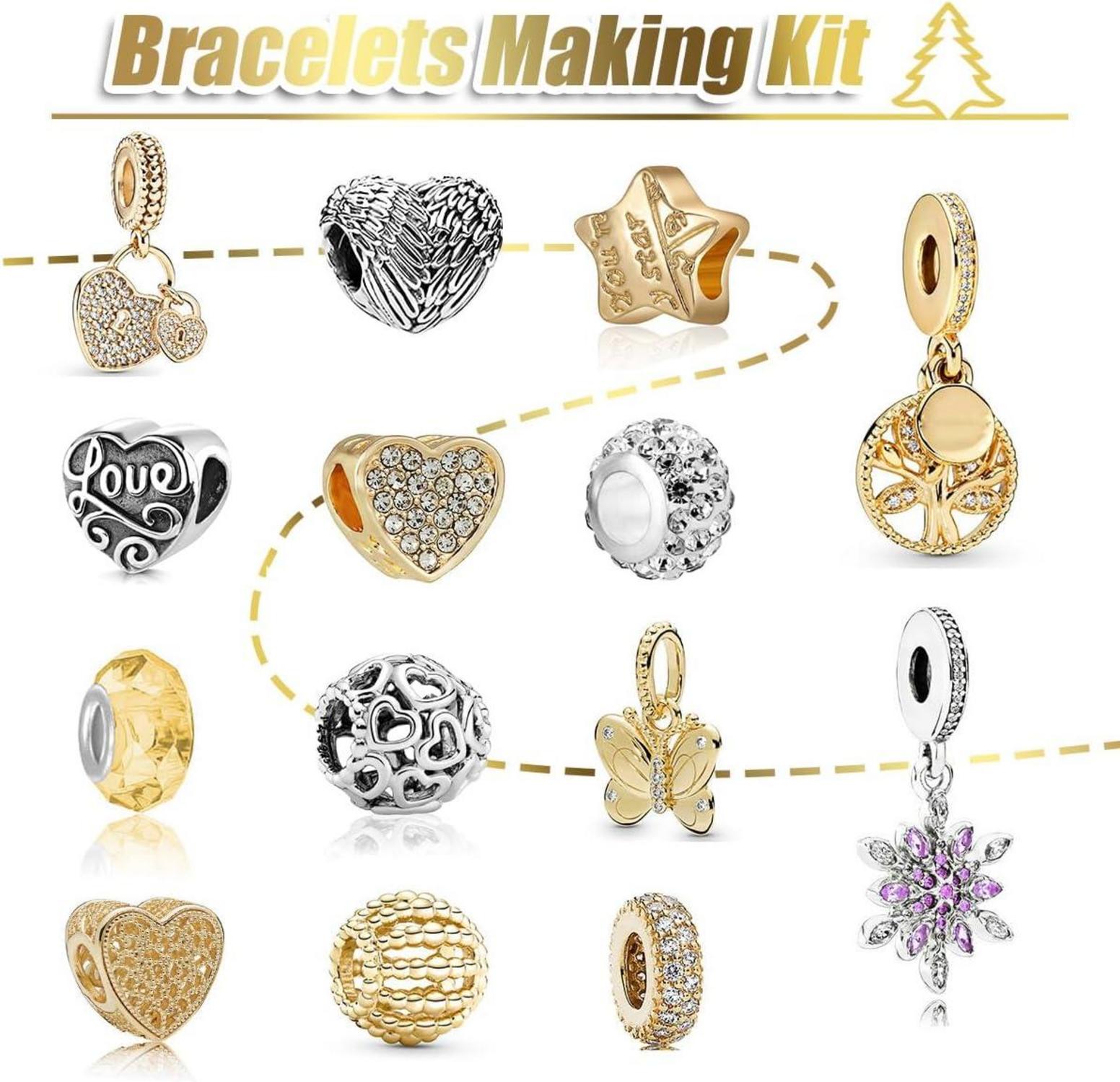 Adventskalender Schmuck 2024 Mädchen Frauen Gold Halskette