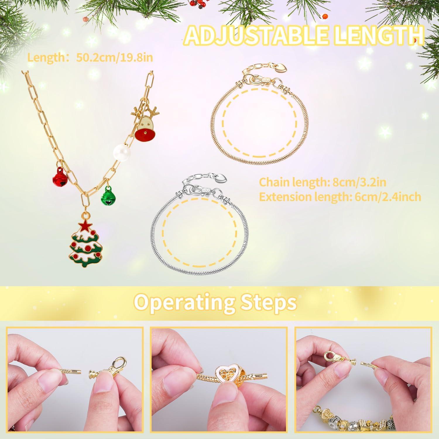 Adventskalender Schmuck für Damen Mädchen Gold 2024 Weihnachtskalender