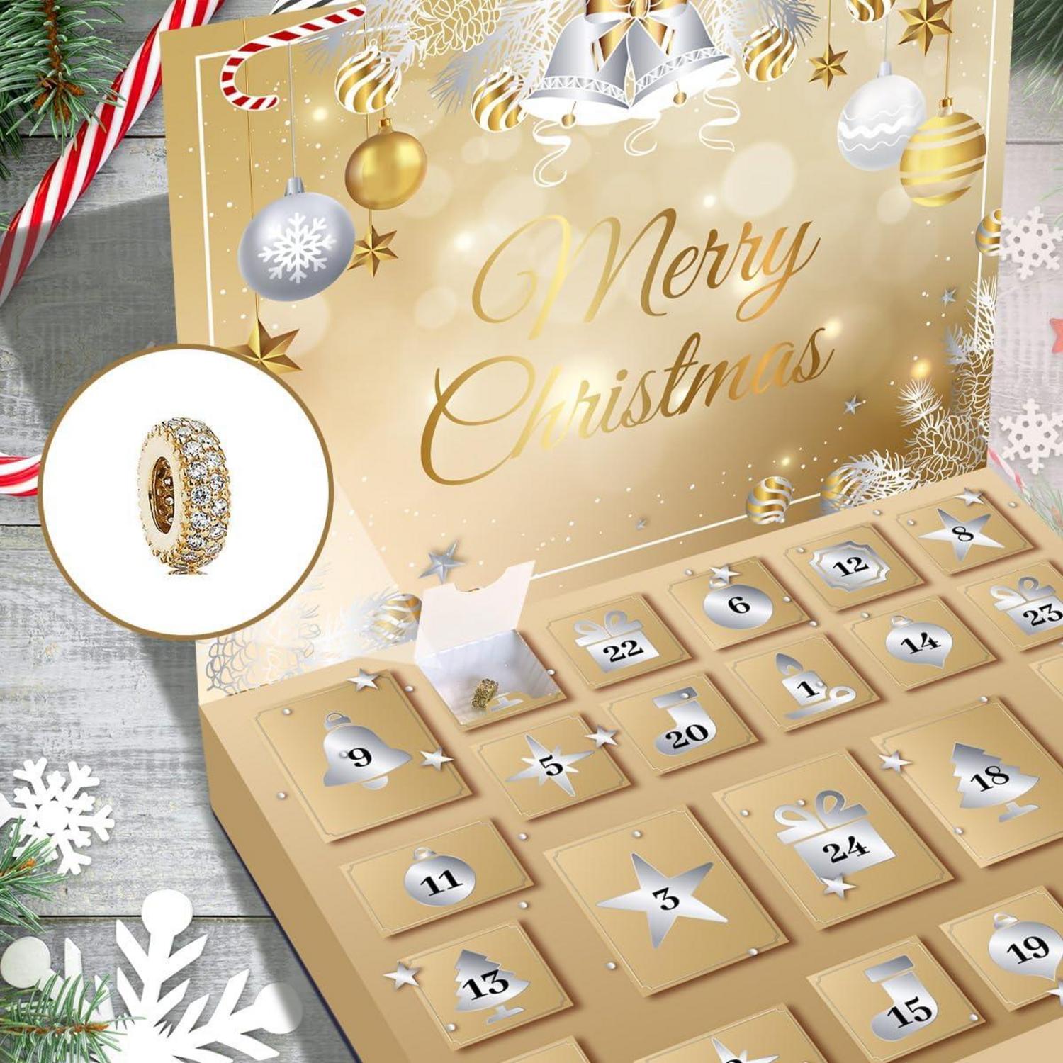 Adventskalender Schmuck 2024 Mädchen Teenager Frauen Halskette Ringe Ohrringe