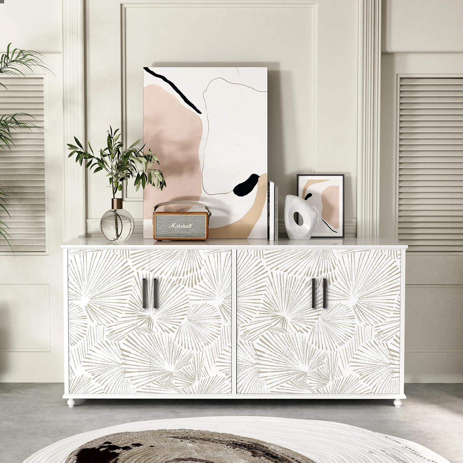 Selbstklebende Beige Linie Vinyl Tapete 10m Rolle