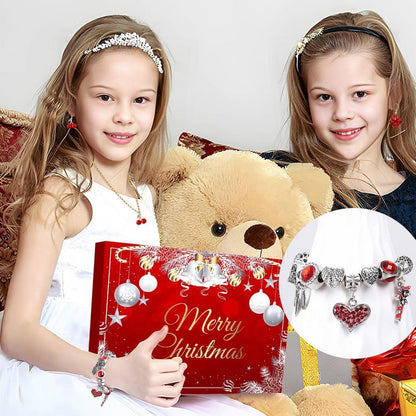 Adventskalender Schmuck Rot 2024 Mädchen Teenager Frauen Halskette
