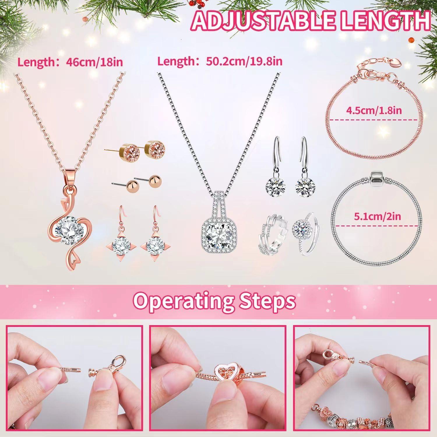Adventskalender Schmuck 2024 Mädchen Frauen DIY Kit