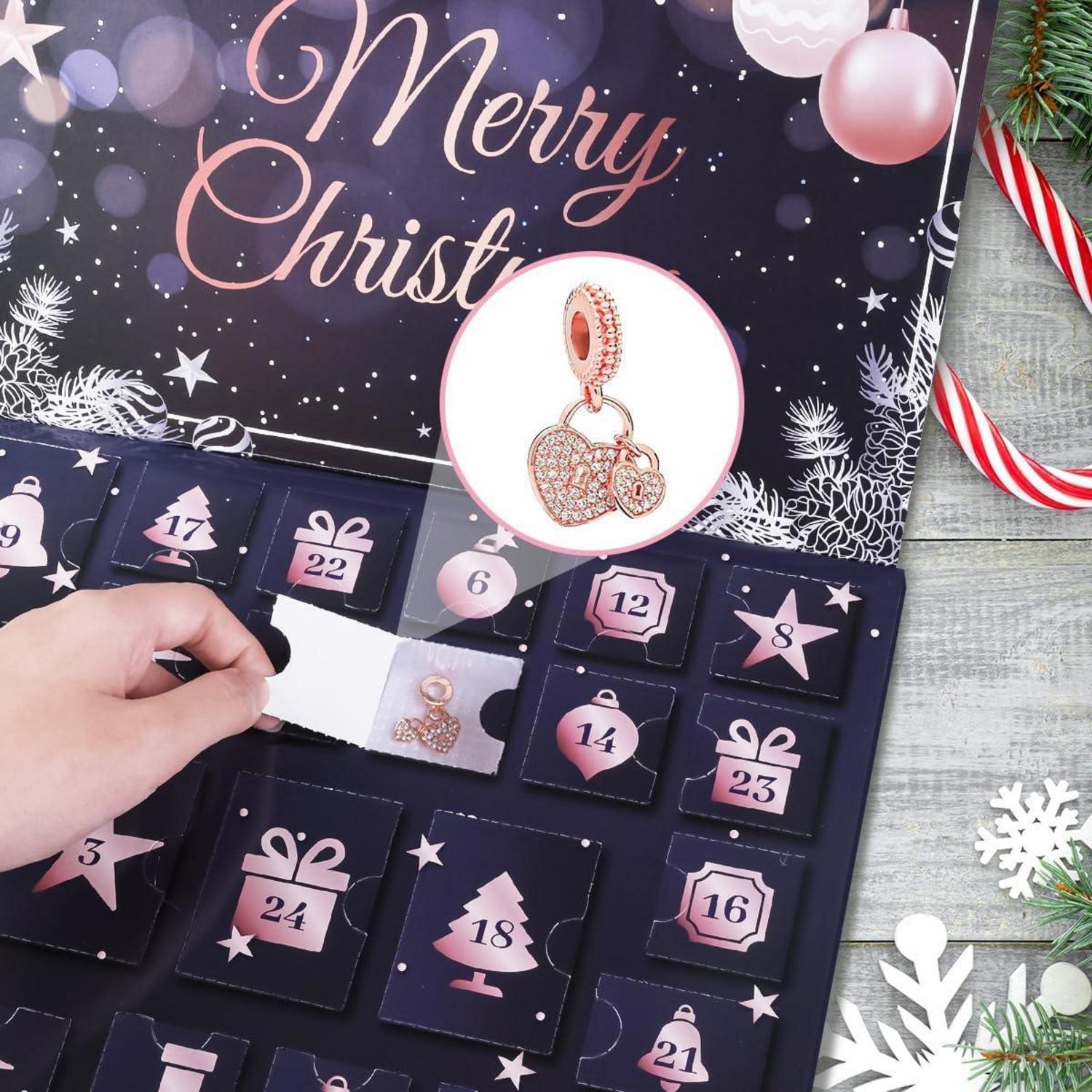 Adventskalender Schmuck 2024 Mädchen Teenager Frauen Weihnachten 24-tlg