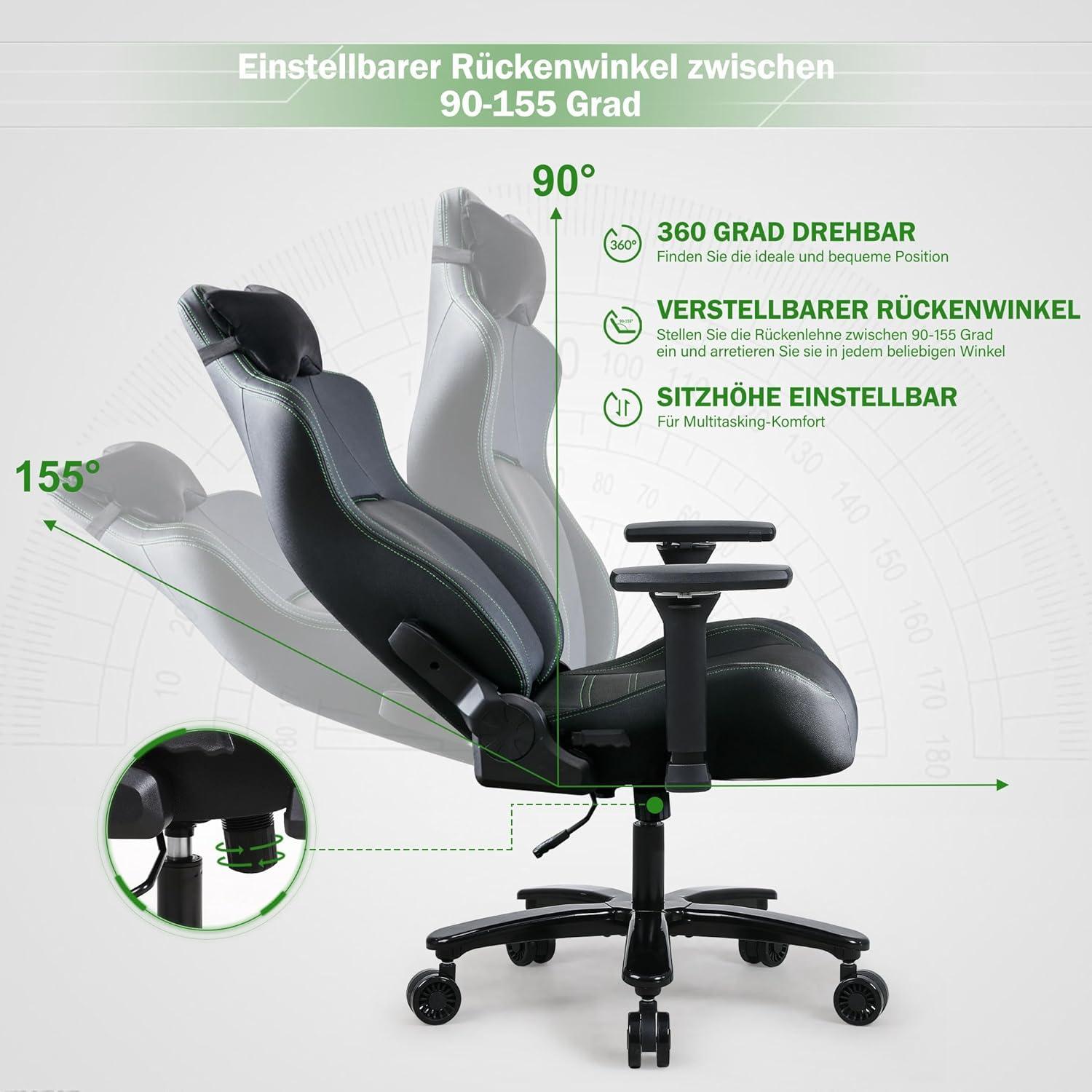 4D Gaming Stuhl 200kg Belastbarkeit Ergonomischer Gamer Sessel