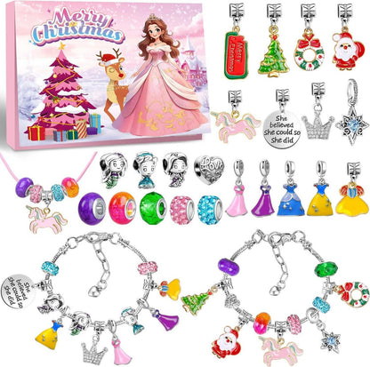 Adventskalender für Mädchen Prinzessinnen Schmuck DIY Armband 2024