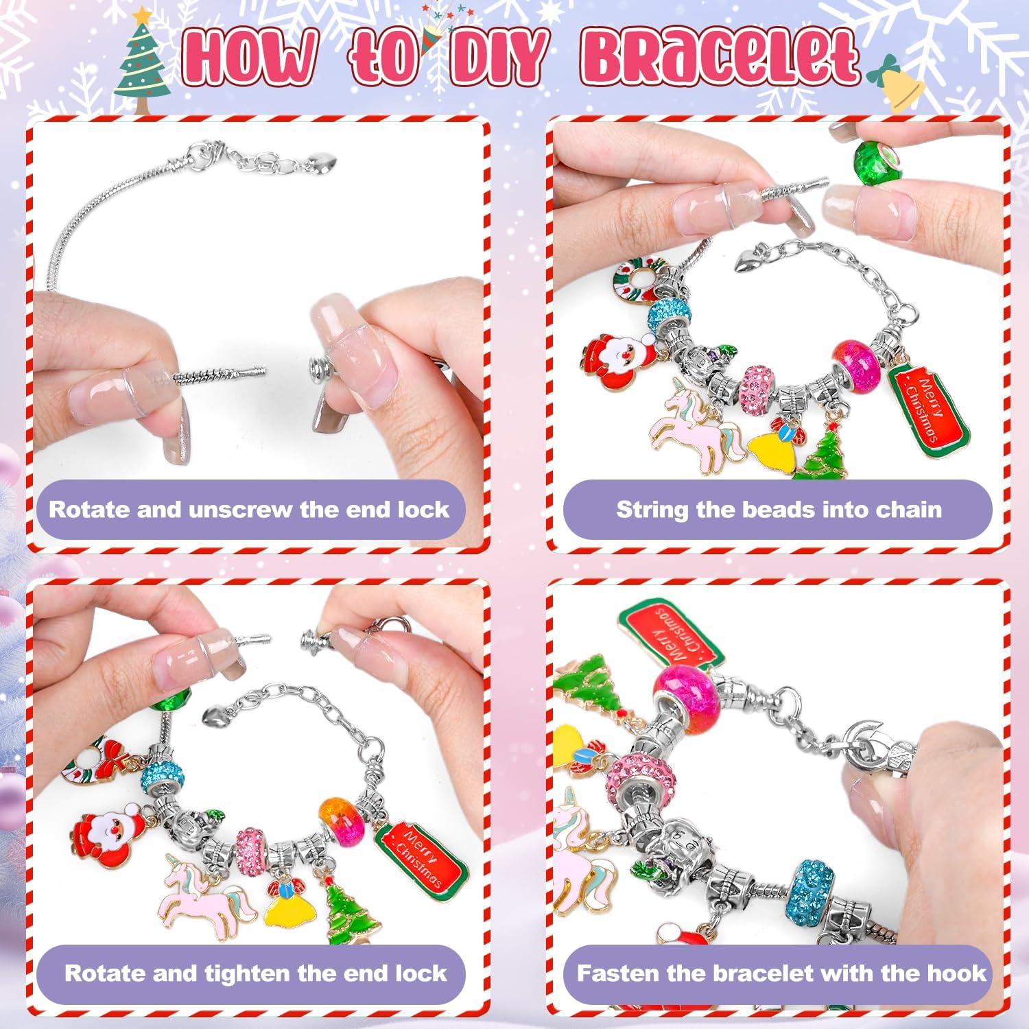 Adventskalender für Mädchen Prinzessinnen Schmuck DIY Armband 2024