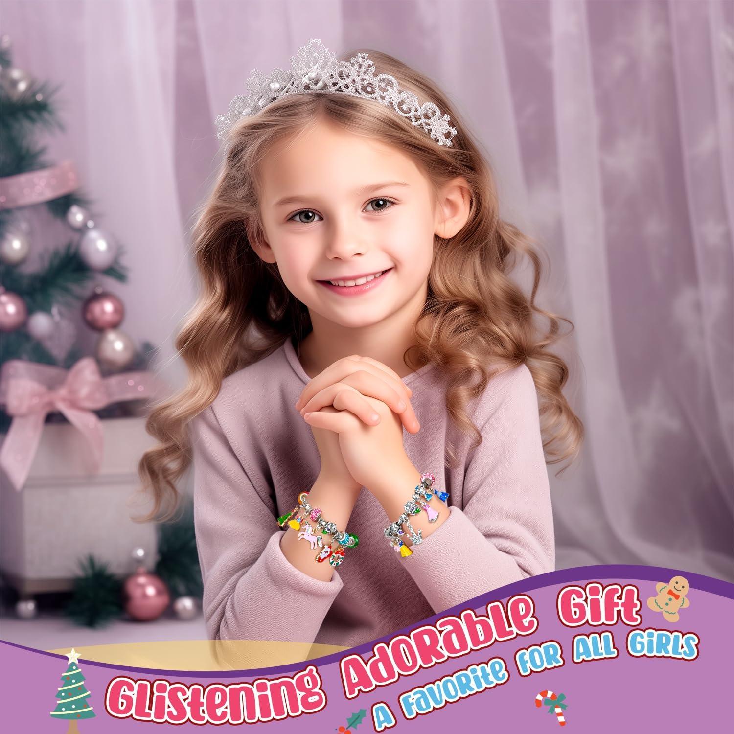 Adventskalender Mädchen 2024 Schmuck DIY Armband Geschenk 3-12 Jahre