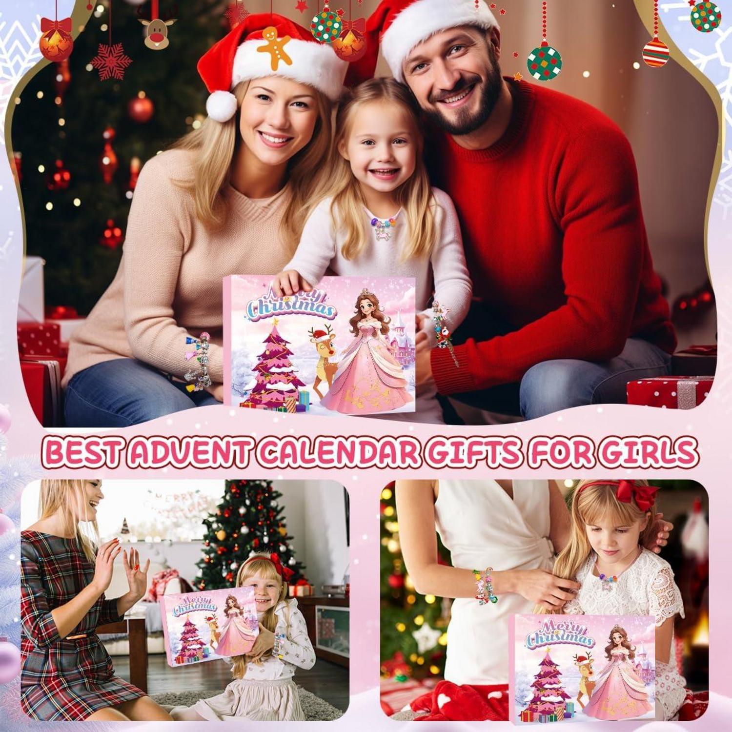 Prinzessinnen Adventskalender Schmuck Mädchen 2024 DIY Armband 24