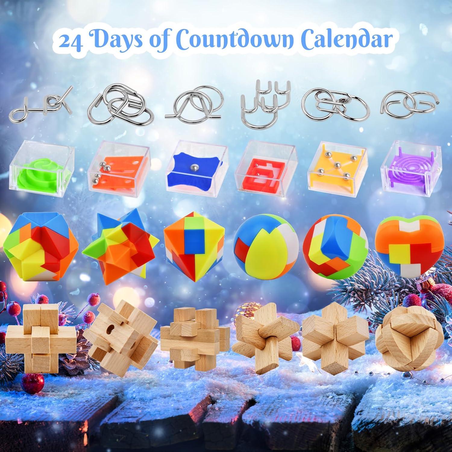 Adventskalender 2024 Kinder Rätselspielzeug Weihnachten Countdown