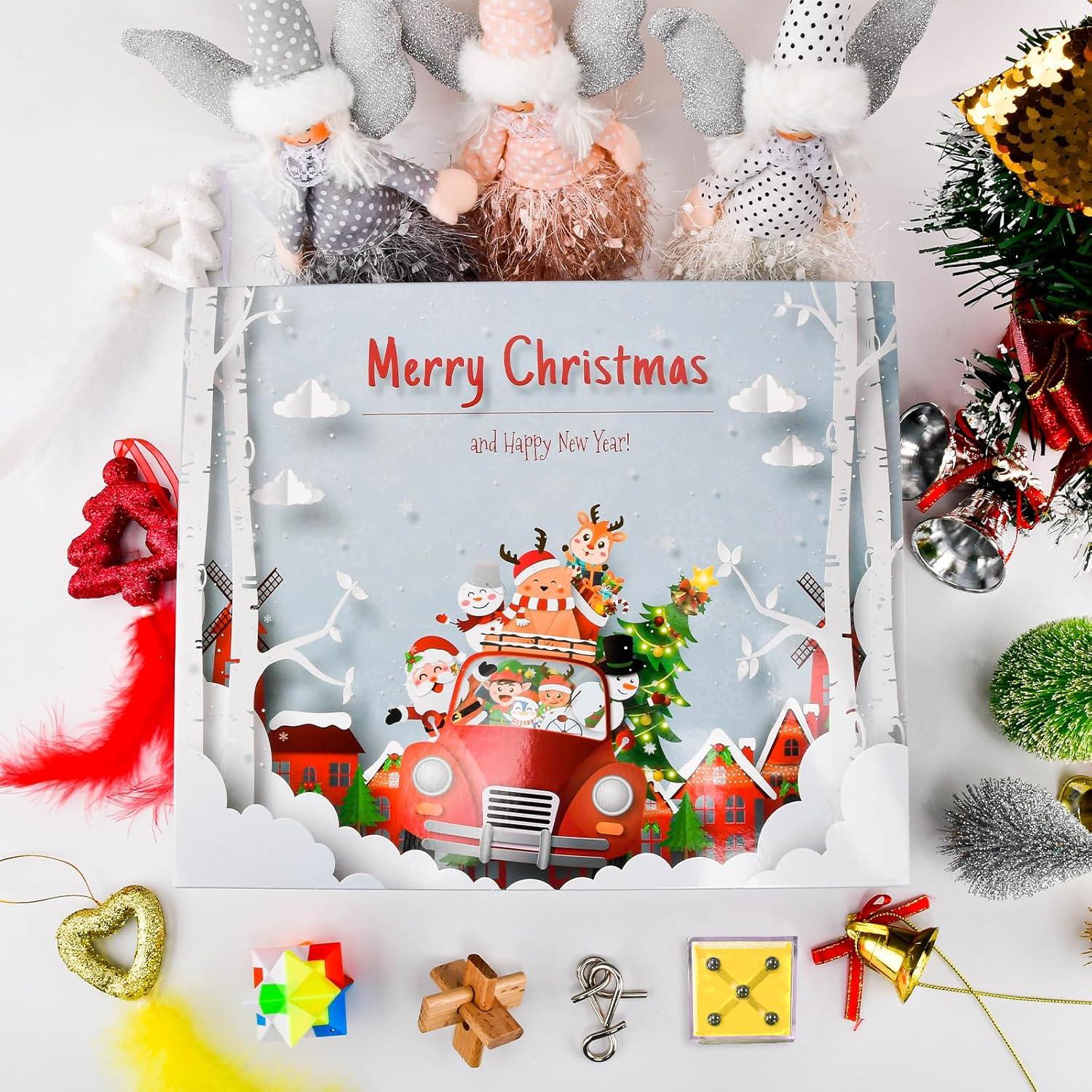 Adventskalender 2024 für Kinder mit Rätselspielzeug - Weihnachts-Countdown-Tage
