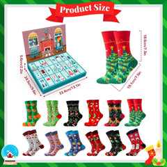 Socken Adventskalender 12 Paar Weihnachtssocken für Damen