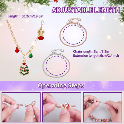 Adventskalender Schmuck Lila 2024 Damen Mädchen Teenager