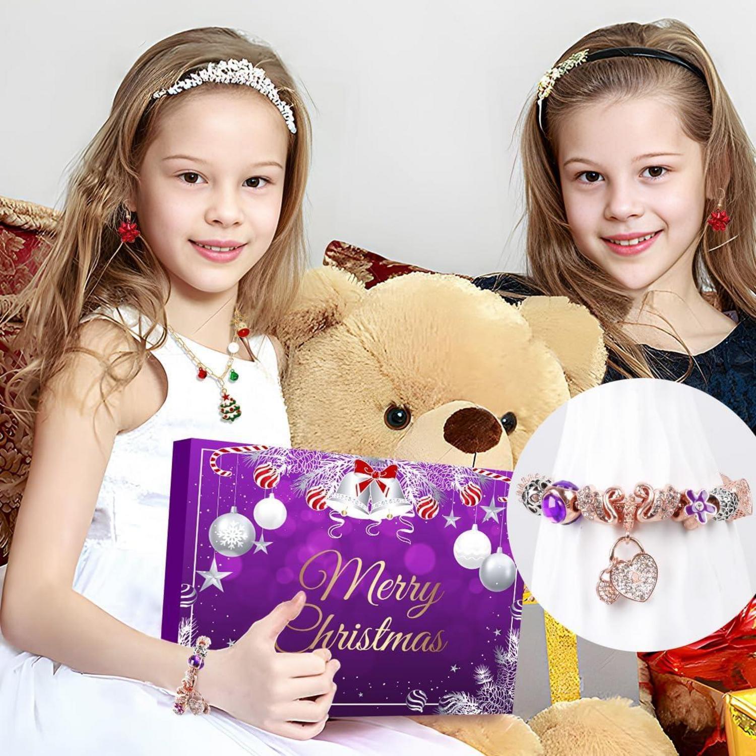 Adventskalender Schmuck Lila 2024 Mädchen Teenager Frauen DIY