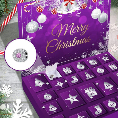 Lila Damen-Schmuck Adventskalender 2024 mit 24 Schmuckstücken