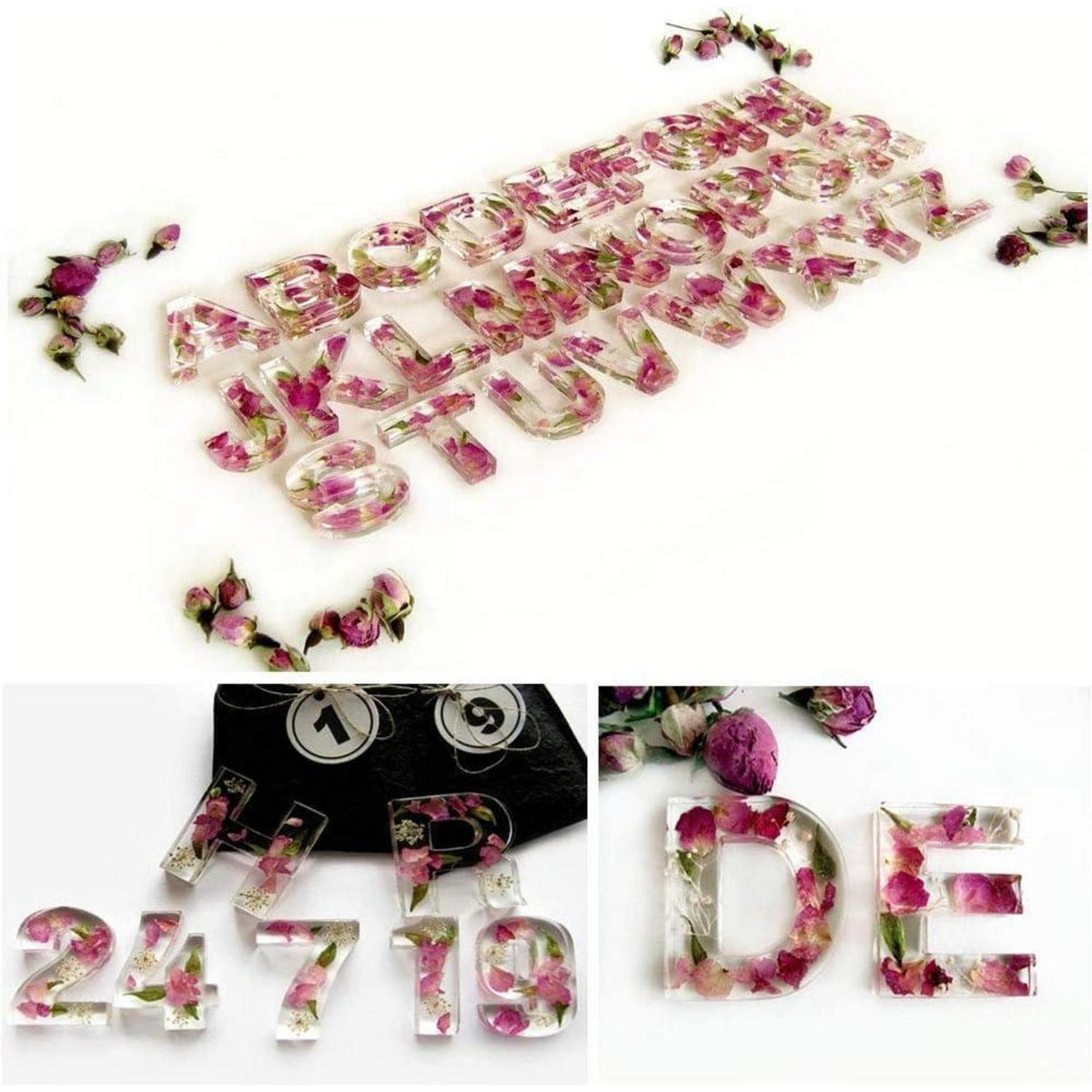 Silikonform Buchstaben & Zahlen für Harzgießen DIY Basteln