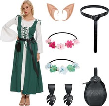 Mittelalter Renaissance Kleid Halloween Kostüm Damen Grün