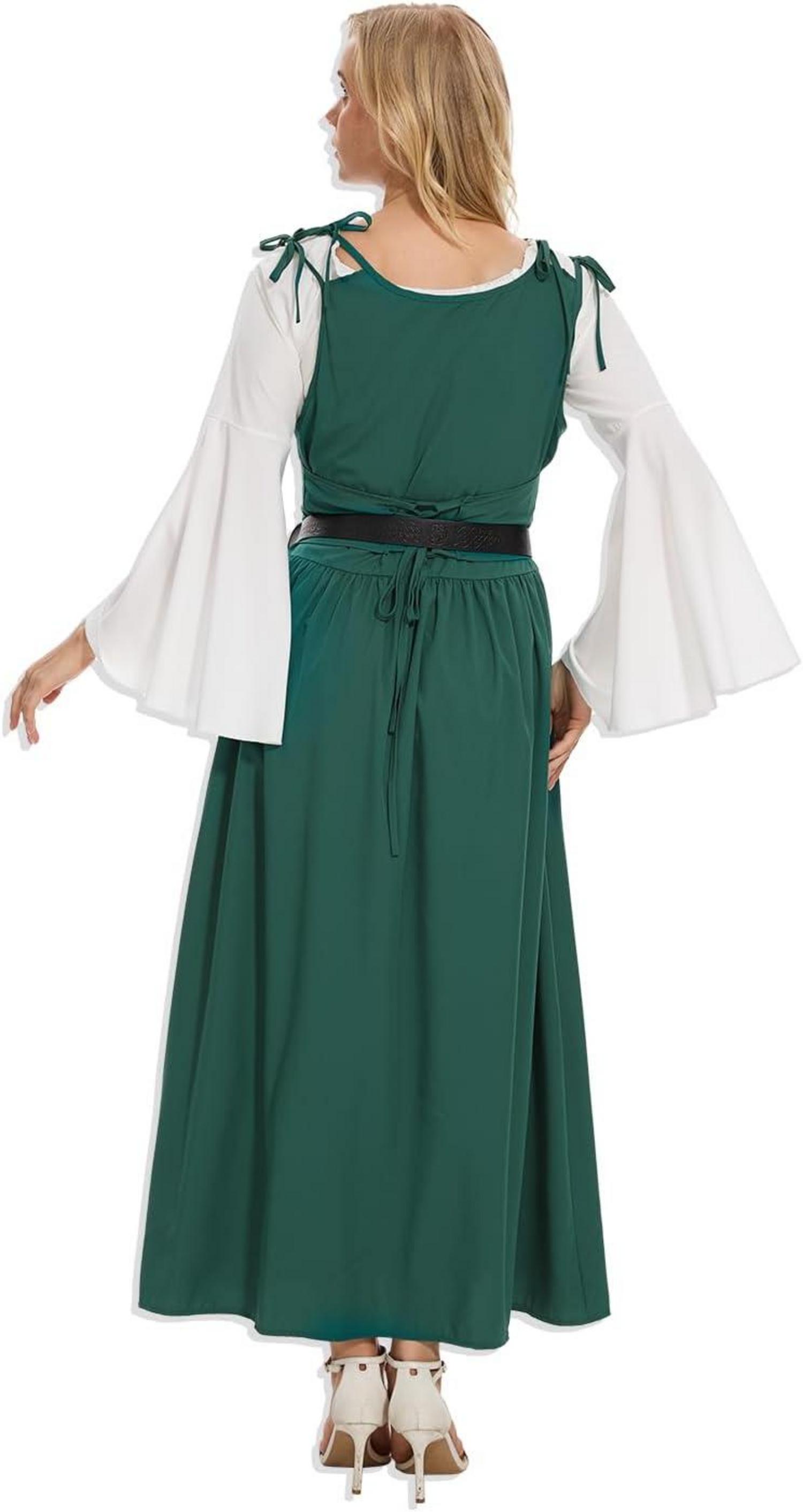 Mittelalter Renaissance Kleid Halloween Kostüm Damen Grün