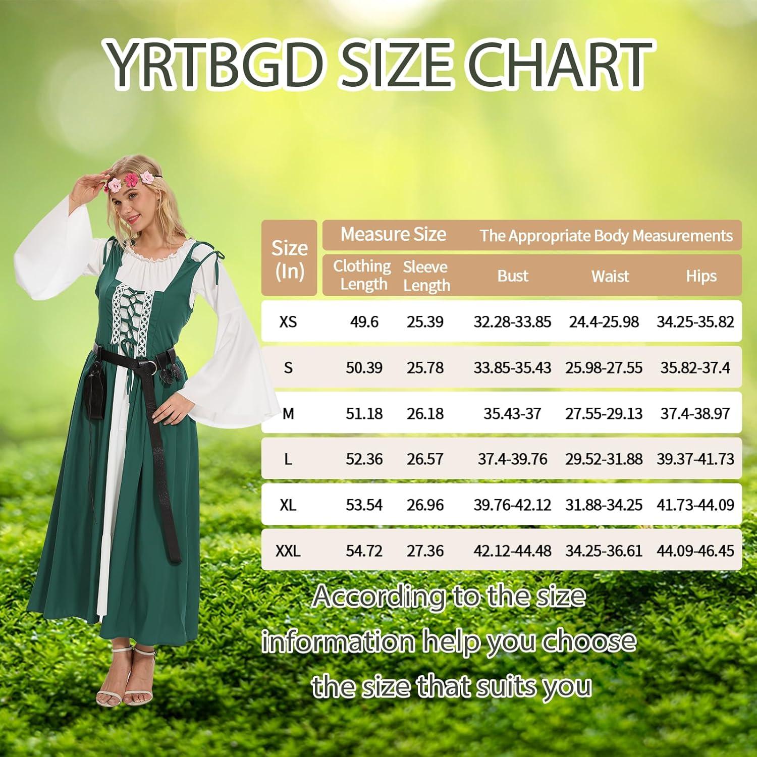 Mittelalter Kleid Renaissance Karneval Halloween Damen XS Grün