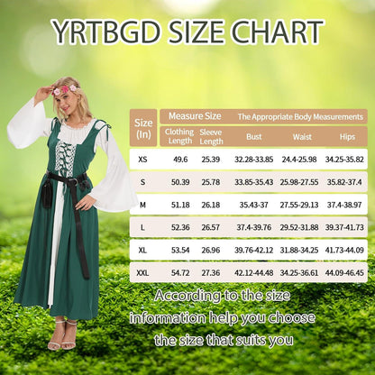 Mittelalter Kleid Renaissance Karneval Halloween Damen XS Grün