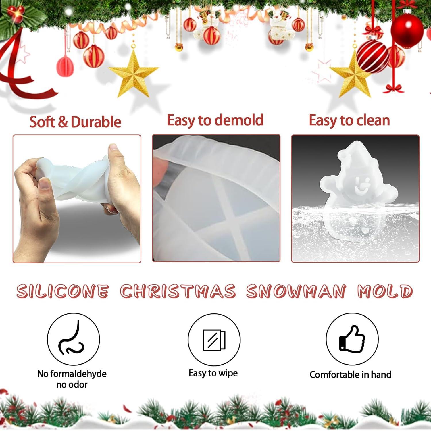 Silikonform Gießform Kerzenhalter Weihnachten Schneemann Epoxidharz