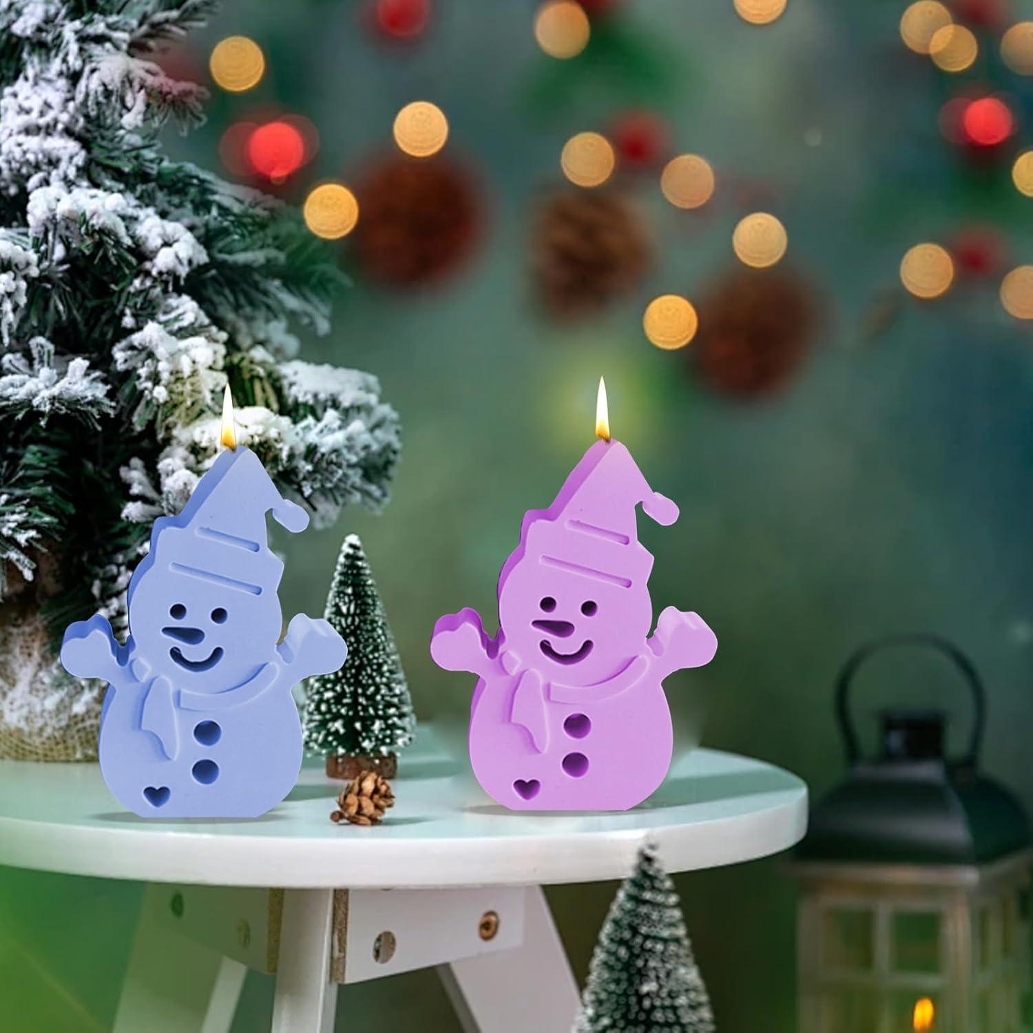 Silikonform Weihnachten Gießform Kerzenhalter Epoxidharz Schneemann