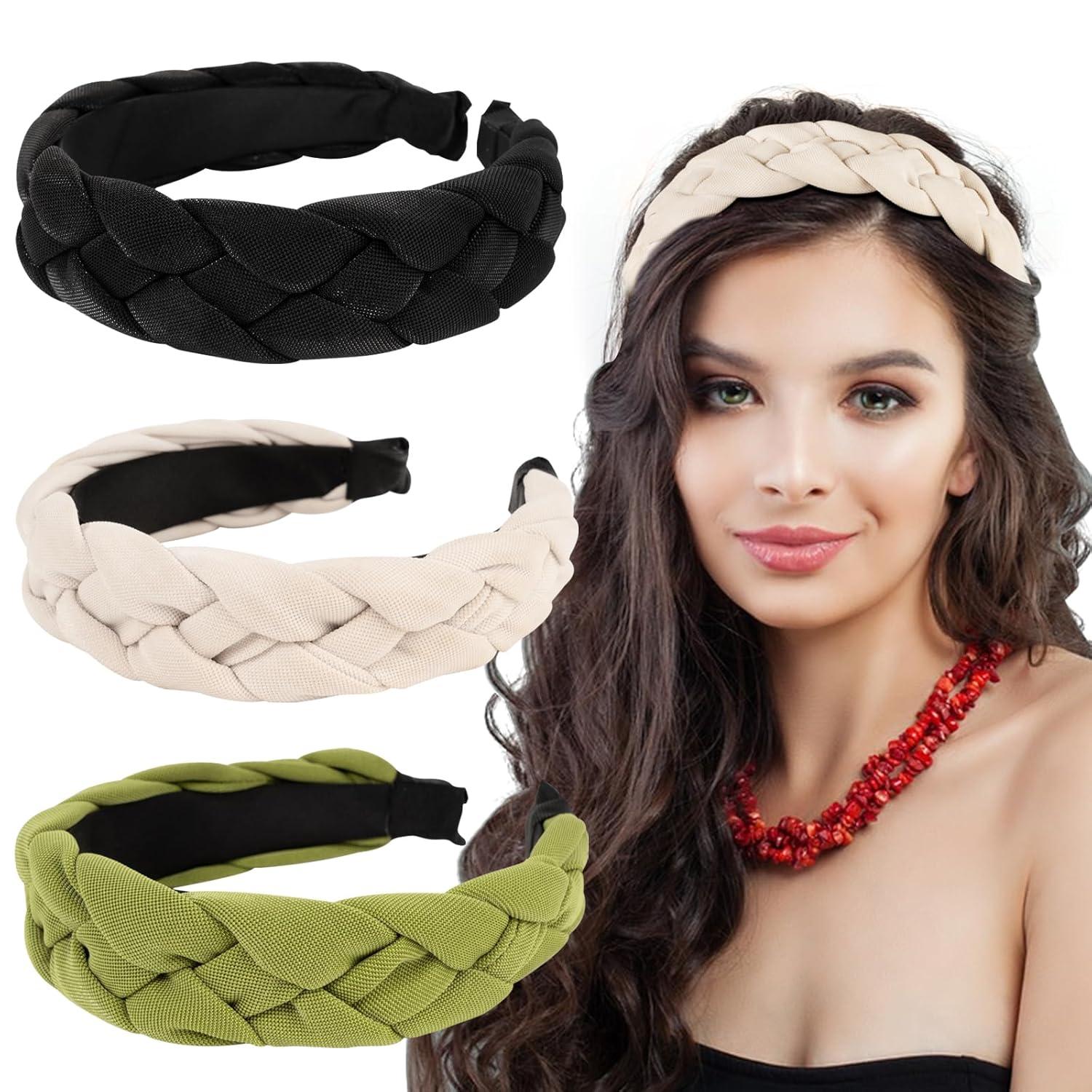 3 Stück Haarreif Dirndl Trachten Haarschmuck Leinenoptik Vintage