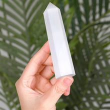 Selenit Kristall Turm Hexagonal Punkt 9-10cm für Wicca Reiki