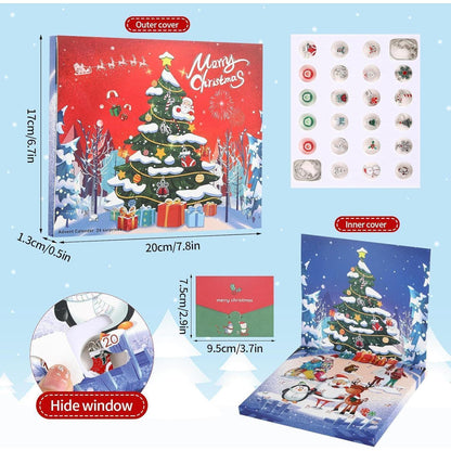 PEIFOON Adventskalender 2024 für Mädchen, Schmuck 24 Silbrig