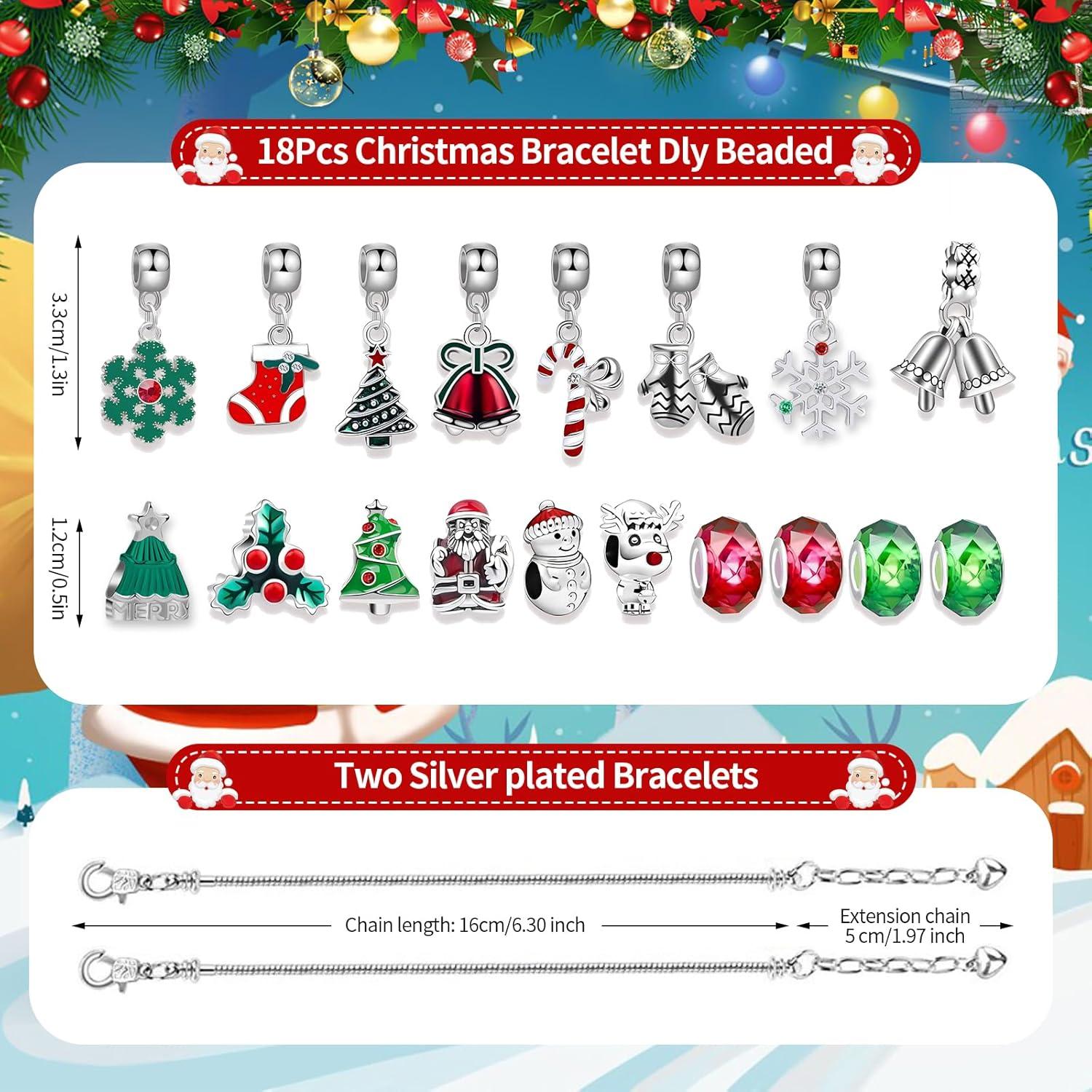 PEIFOON Adventskalender 2024 für Mädchen, Schmuck 24 Silbrig