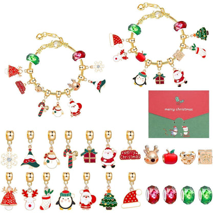 Adventskalender 2024 Mädchen Schmuck 24 Gold Armbänder