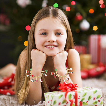 Adventskalender 2024 Mädchen Schmuck 24 Gold Armbänder