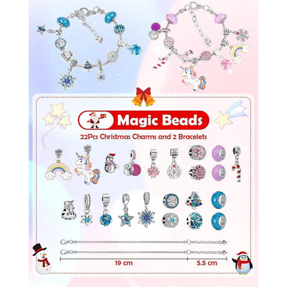 Adventskalender Mädchen 2024: Schmuck Bastelset Einhorn