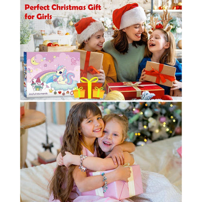 Adventskalender Mädchen 2024: Schmuck Bastelset Einhorn