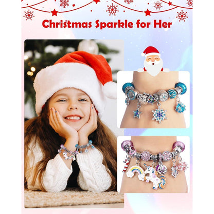 Adventskalender Mädchen 2024: Schmuck Bastelset Einhorn