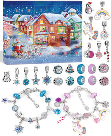 Adventskalender Schmuck für Kinder Mädchen mit Anhängern aus Metall