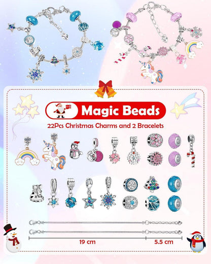 Adventskalender Schmuck für Kinder Mädchen mit Anhängern aus Metall