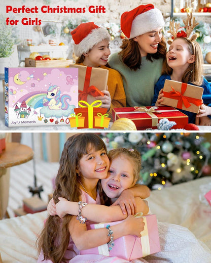 GRANDFUN Schmuck Adventskalender Mädchen mit DIY Armbändern 2024