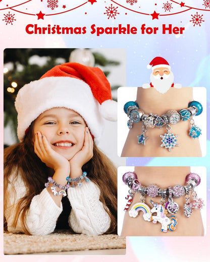 Adventskalender Schmuck Mädchen 2024 DIY Einhorn Armband Set