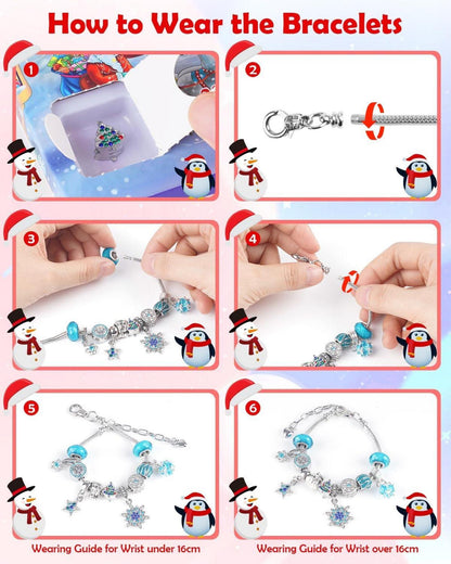 Adventskalender Mädchen Schmuck DIY Einhorn Armband Anhänger Metall