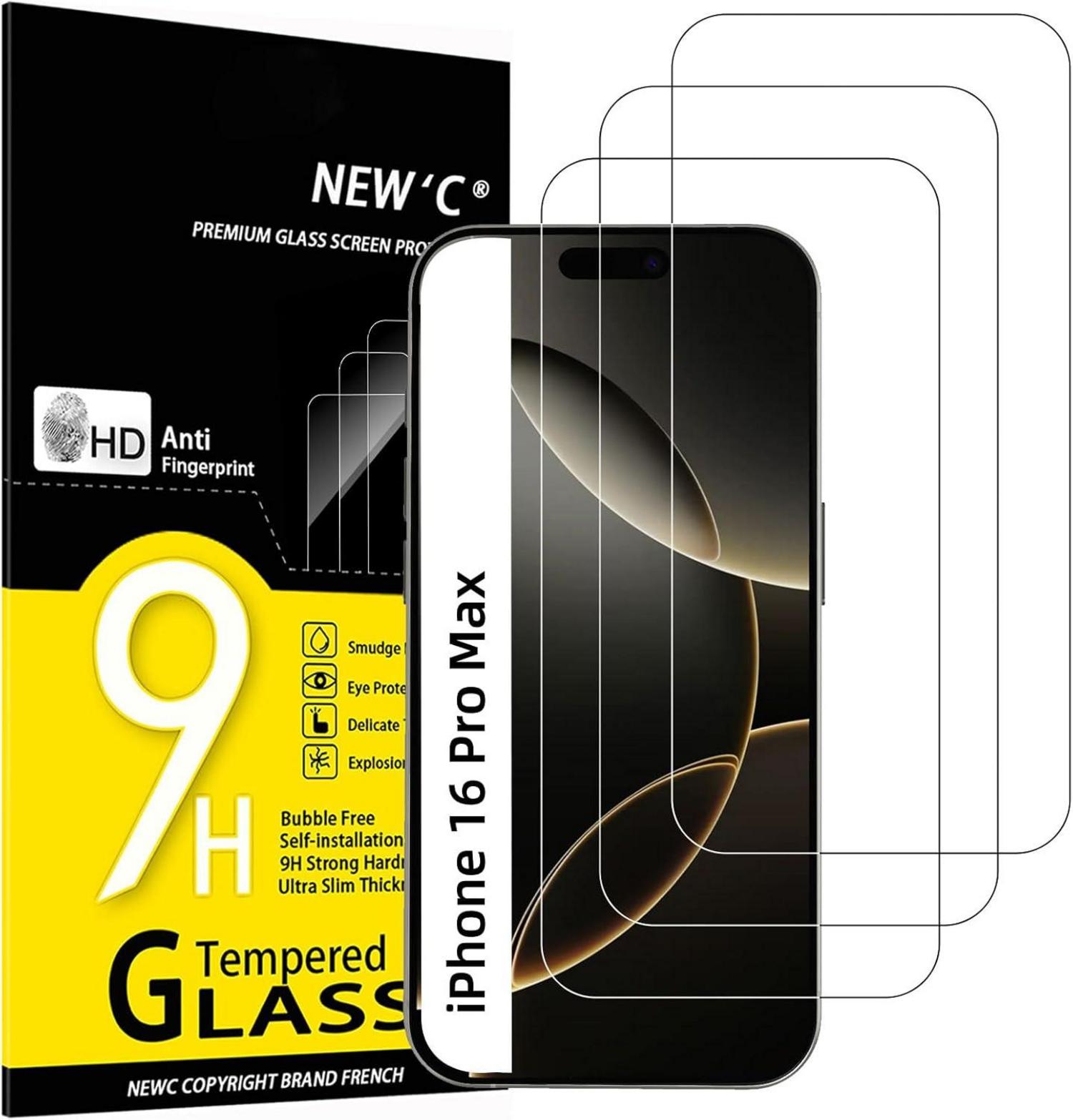Panzer Schutz Glas iPhone 16 Pro Max 6,9 Zoll 3er Pack 9H Härte