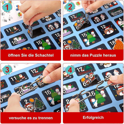 Adventskalender 24-Tage Weihnachts-Countdown Puzzle für
