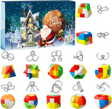 Adventskalender 2024-Puzzle Weihnachts-Countdown Metall-Gehirn-Rätsel