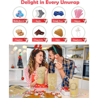 Adventskalender Set mit Lichterkette zum Befüllen in