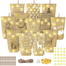 Adventskalender DIY Set mit LED Lichterkette und Tüten