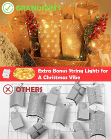 Adventskalender Set mit Lichterkette zum Befüllen in